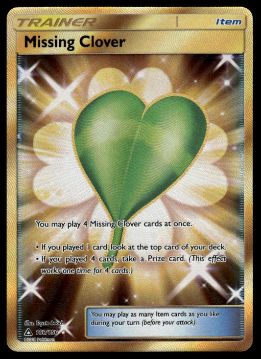 Pokemon TCG Missing Clover (Secret Rare) #168/156 SM - Ultra Prism