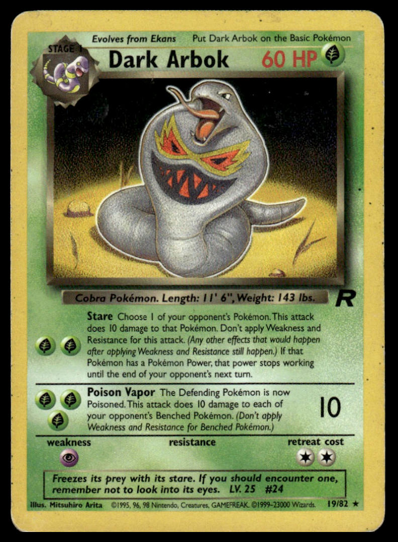 Pokemon TCG Dark Arbok [W Stamped] #19/82 WoTC Promo