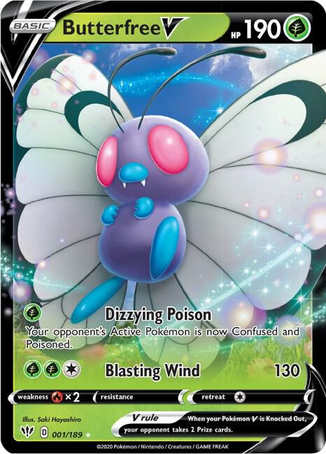 Pokemon Butterfree V 1/189 Darkness Ablaze
