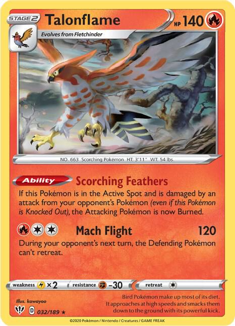 Pokemon Talonflame 32/189 Darkness Ablaze
