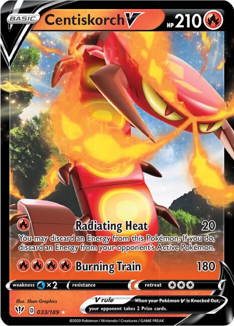 Pokemon Centiskorch V 33/189 Darkness Ablaze