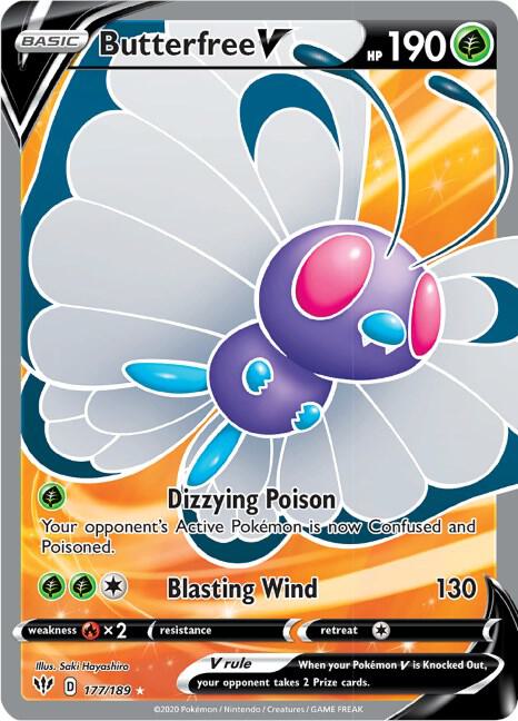 Pokemon Butterfree V 177/189 Darkness Ablaze