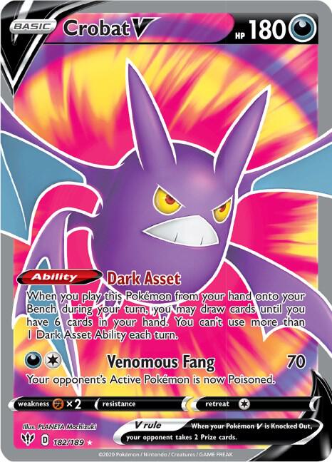 Pokemon Crobat V 182/189 Darkness Ablaze