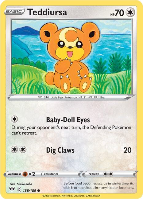 Pokemon Teddiursa 138/189 Darkness Ablaze