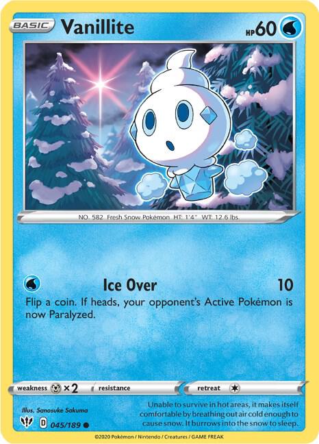 Pokemon Vanillite 45/189 Darkness Ablaze