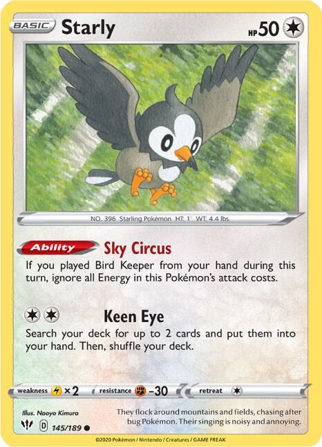 Pokemon Starly 145/189 Darkness Ablaze