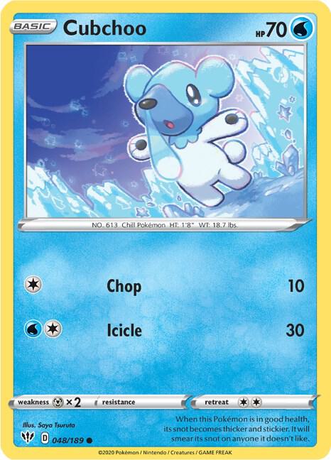 Pokemon Cubchoo 48/189 Darkness Ablaze
