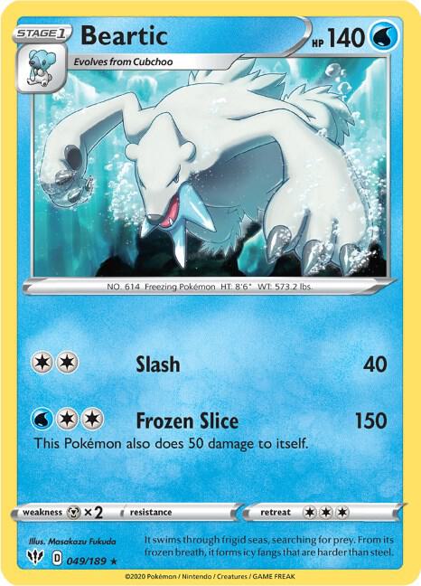 Pokemon Beartic 49/189 Darkness Ablaze