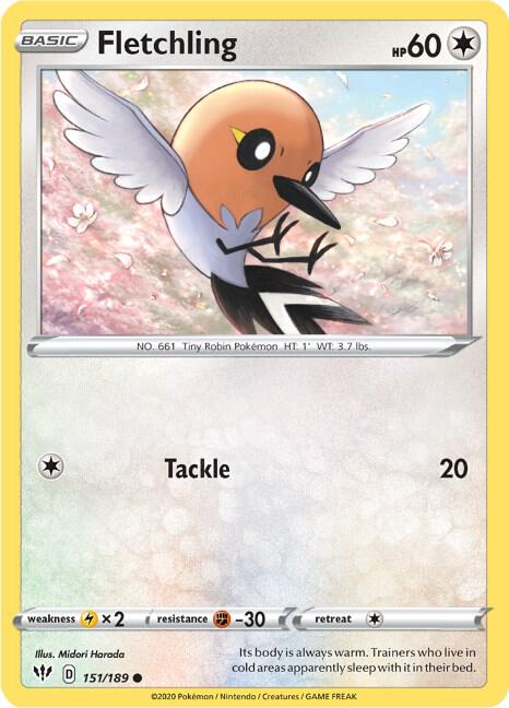 Pokemon Fletchling 151/189 Darkness Ablaze