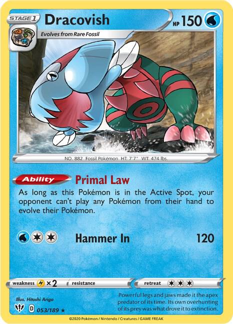 Pokemon Dracovish 53/189 Darkness Ablaze