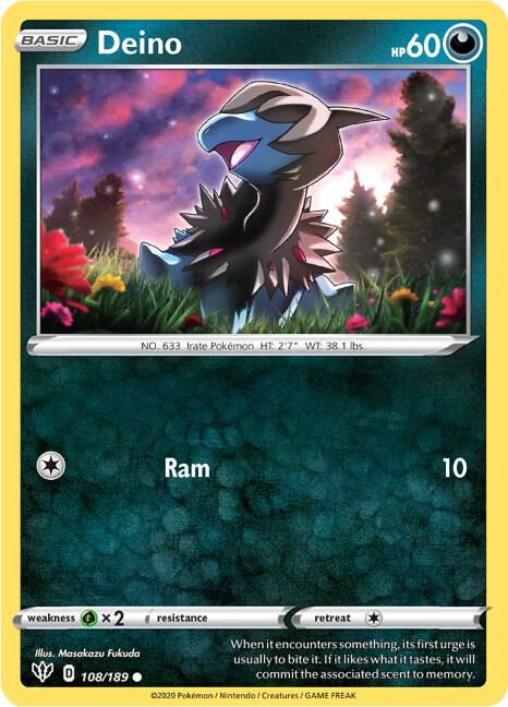 Pokemon Deino 108/189 Darkness Ablaze