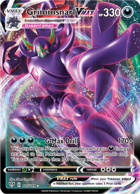 Pokemon Grimmsnarl VMAX 115/189 Darkness Ablaze