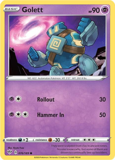 Pokemon Golett 76/189 Darkness Ablaze