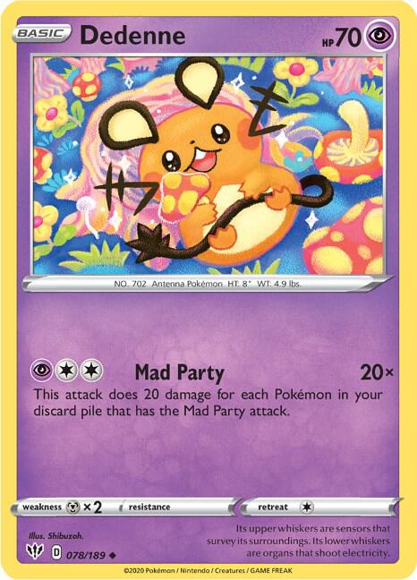 Pokemon Dedenne 78/189 Darkness Ablaze