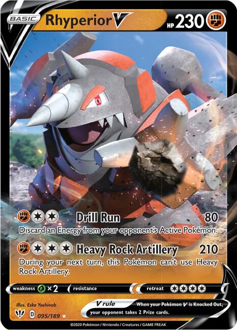 Pokemon Rhyperior V 95/189 Darkness Ablaze