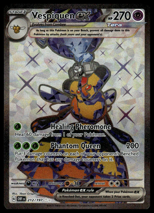 Pokemon TCG Vespiquen ex #212/197 SV03: Obsidian Flames