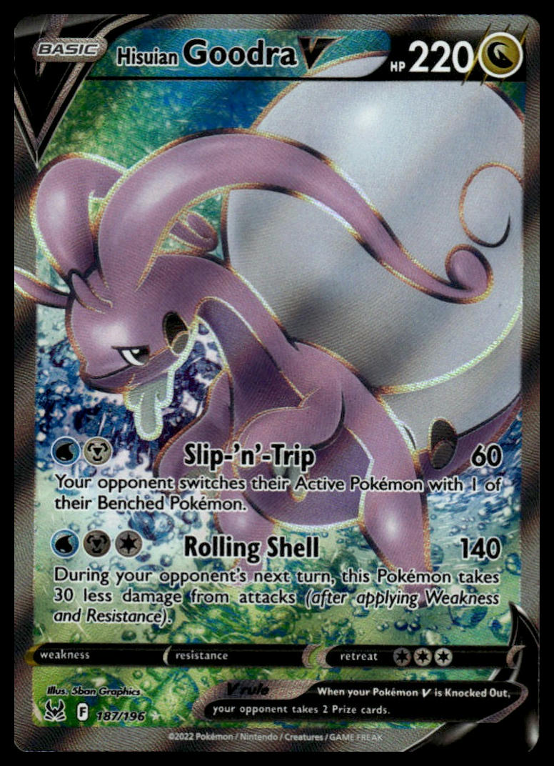 Pokemon TCG Hisuian Goodra V (Full Art) #187/196 SWSH11: Lost Origin