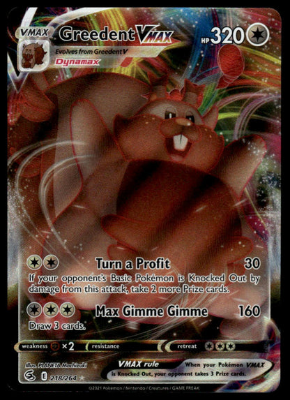 Pokemon TCG Greedent VMAX #218/264 SWSH08: Fusion Strike