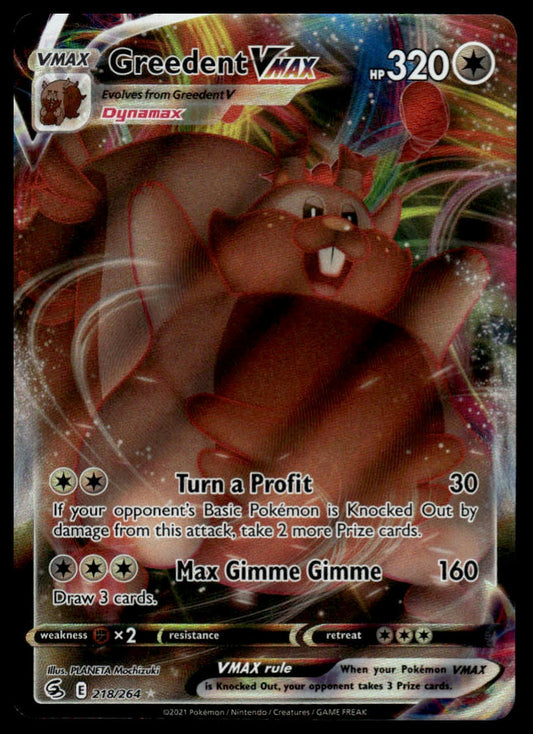 Pokemon TCG Greedent VMAX #218/264 SWSH08: Fusion Strike
