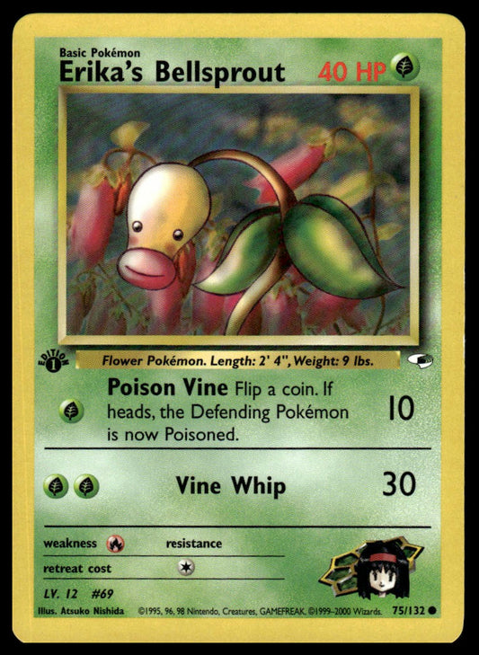 Pokemon TCG Erika's Bellsprout First Edition #075/132 Gym Heroes