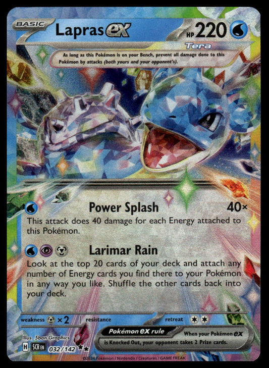 Pokemon TCG Lapras ex #032/142 SV07: Stellar Crown
