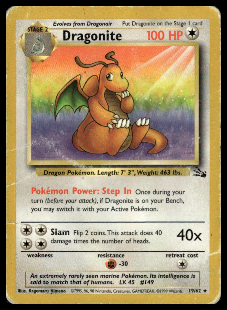 Pokemon TCG Dragonite (4) #04/62 Fossil