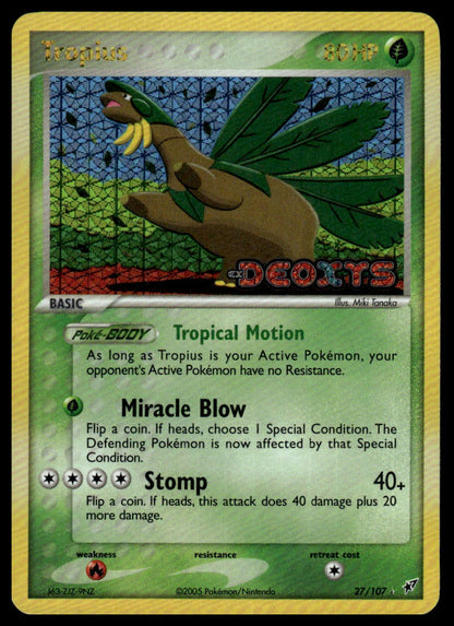 Pokemon TCG Tropius Stamped Holofoil 27/107 Deoxys Reverse
