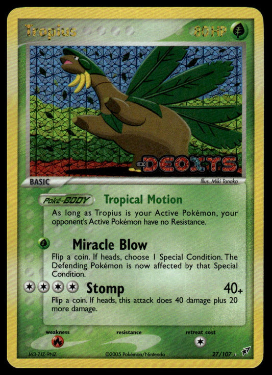 Pokemon TCG Tropius Stamped Holofoil 27/107 Deoxys Reverse