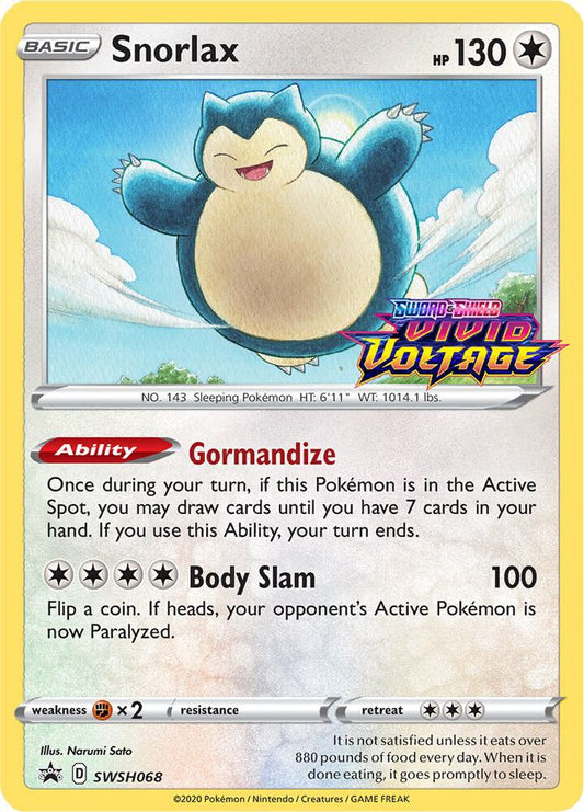 Pokemon Snorlax SWSH068 SWSH Black Star Promos