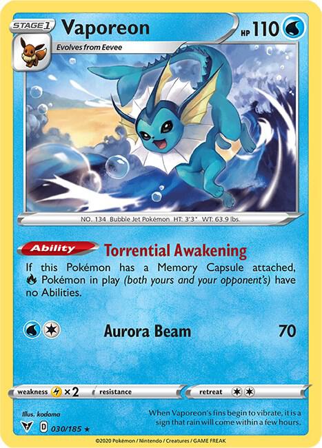 Pokemon Vaporeon 30/185 Vivid Voltage