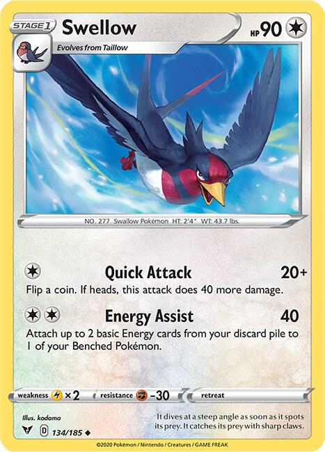 Pokemon Swellow 134/185 Vivid Voltage