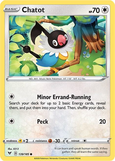 Pokemon Chatot 139/185 Vivid Voltage