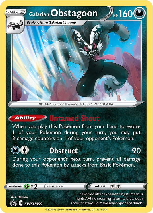 Pokemon Galarian Obstagoon SWSH059 SWSH Black Star Promos