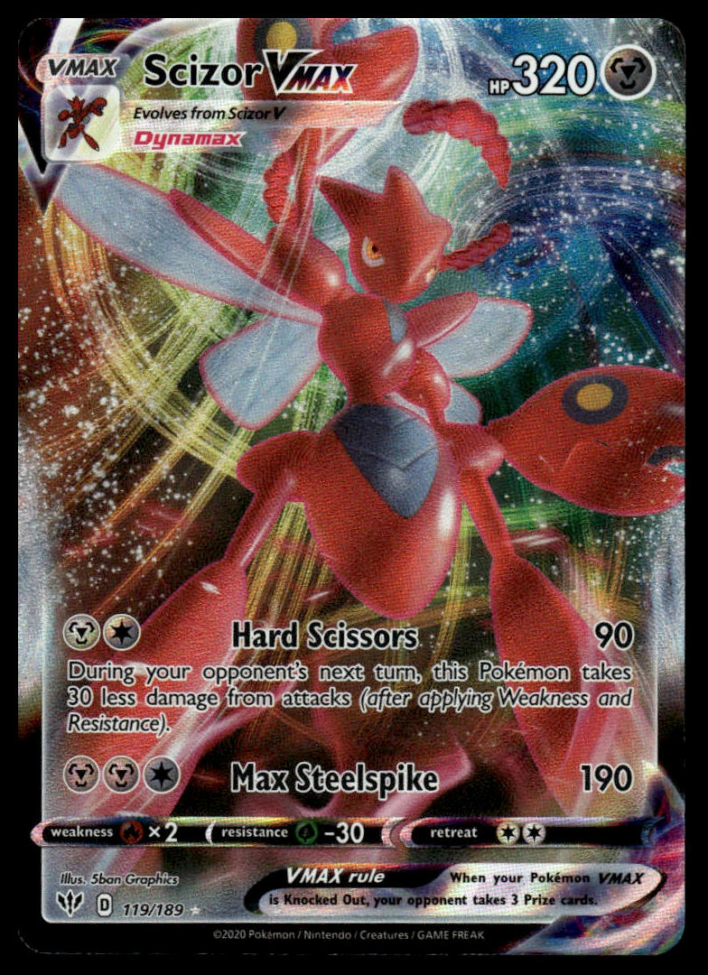 Pokemon TCG Scizor VMAX #119/189 SWSH03: Darkness Ablaze