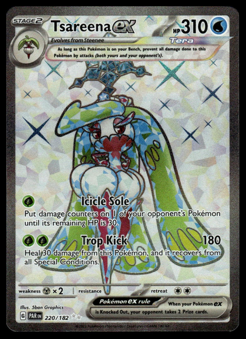 Pokemon TCG Tsareena ex #220/182 SV04: Paradox Rift