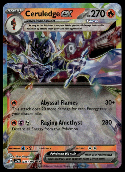 Pokemon TCG Ceruledge ex #036/191 SV08: Surging Sparks