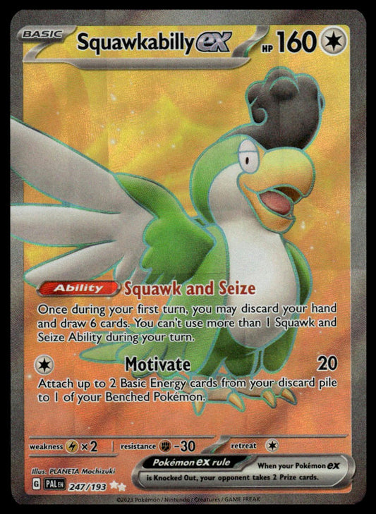 Pokemon TCG Squawkabilly ex #247/193 SV02: Paldea Evolved