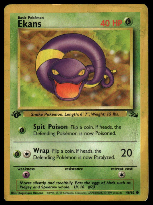 Pokemon TCG Ekans #46/62 Fossil First Edition