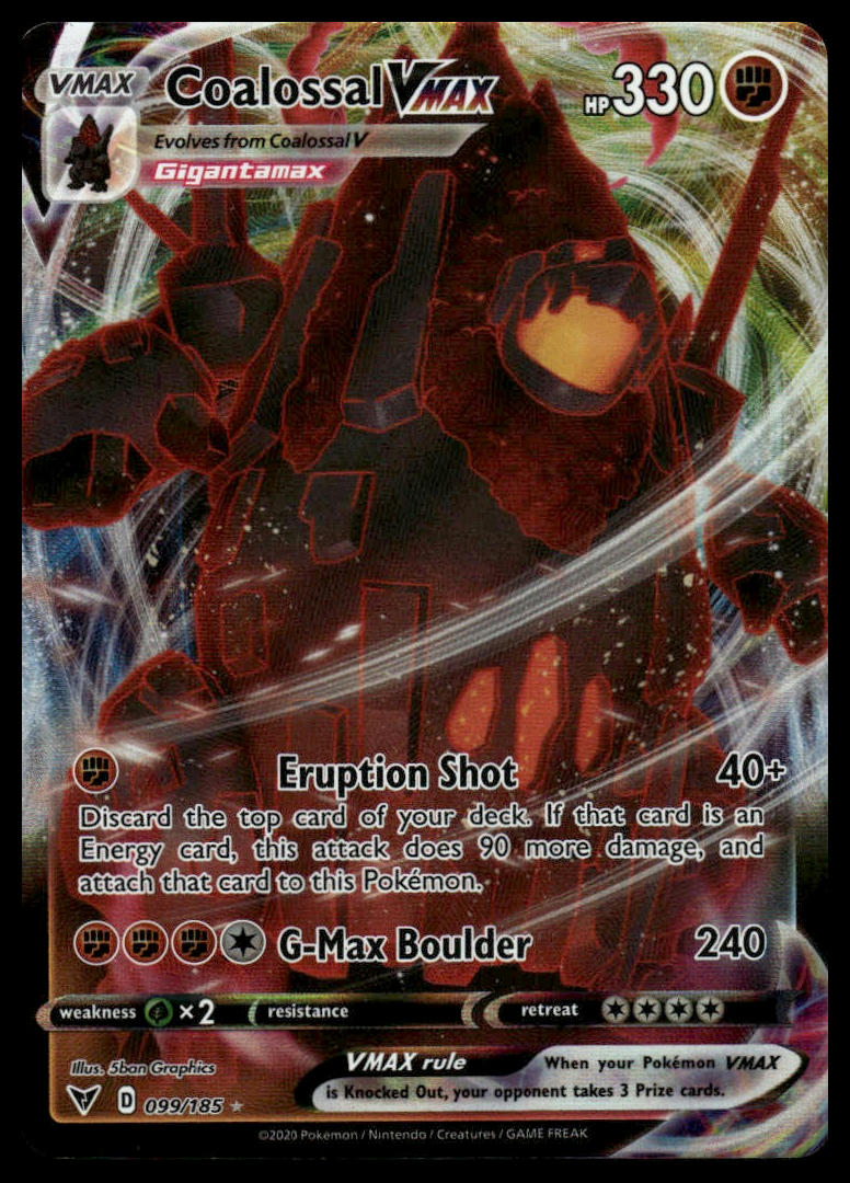 Pokemon TCG Coalossal VMAX #099/185 SWSH04: Vivid Voltage