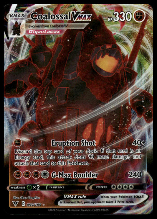 Pokemon TCG Coalossal VMAX #099/185 SWSH04: Vivid Voltage