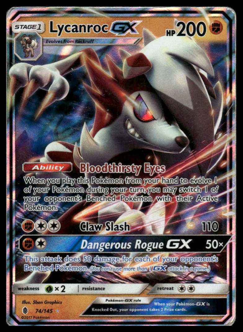 Pokemon TCG Lycanroc GX #74/145 SM - Guardians Rising