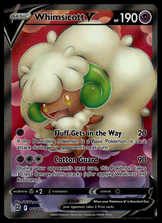Pokemon TCG Whimsicott V (Full Art) #160/172 SWSH09: Brilliant Stars