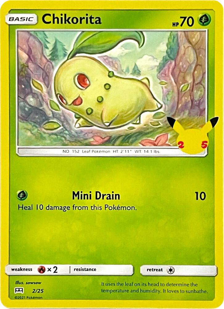 Pokemon Chikorita 2/25 McDonald's Collection 2021
