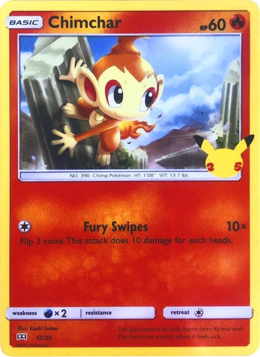 Pokemon Chimchar 12/25 McDonald's Collection 2021