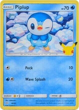 Pokemon Piplup 20/25 McDonald's Collection 2021