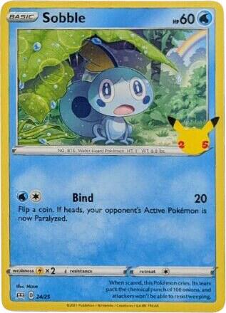 Pokemon Sobble 24/25 McDonald's Collection 2021