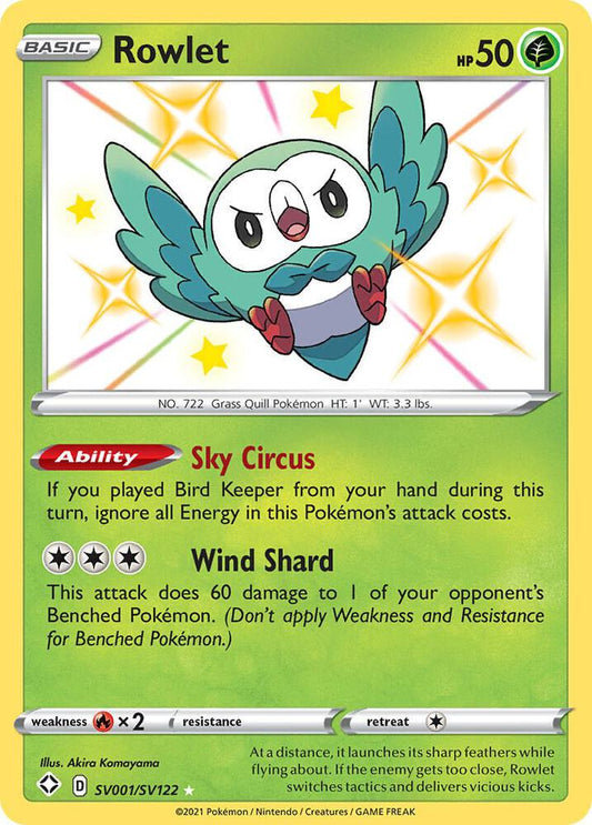 Pokemon Rowlet SV001/SV122 Shining Fates