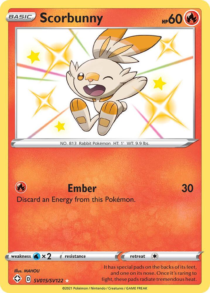 Pokemon Scorbunny SV015/SV122 Shining Fates