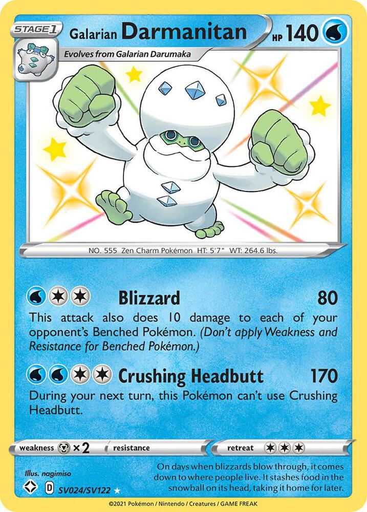 Pokemon Galarian Darmanitan SV024/SV122 Shining Fates