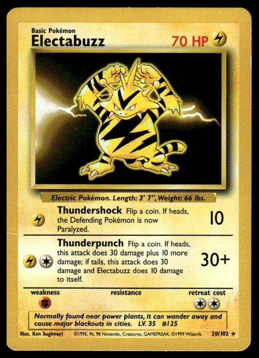 Pokemon TCG Electabuzz #020/102 Base Set